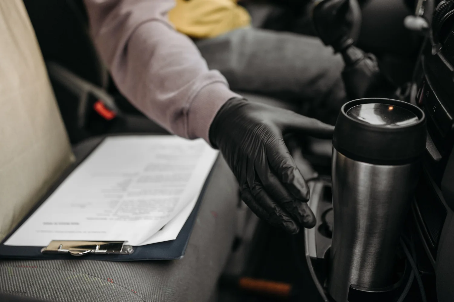Vehicle checked against its paperwork before a registration is handled by an agent