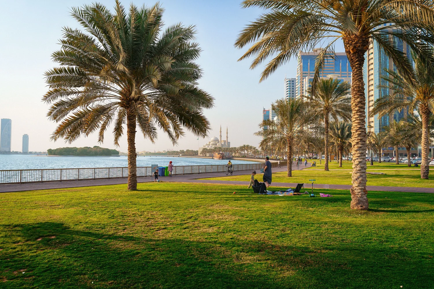 Waterfront park in the northern emirates