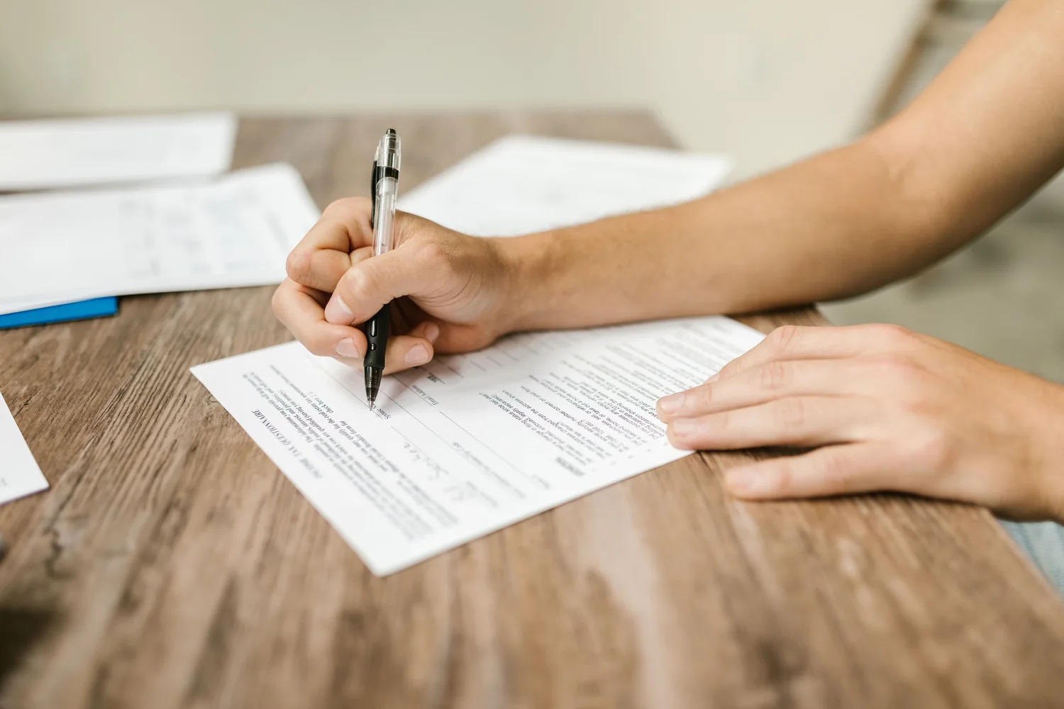 Completing the paperwork an appointed agent will carry