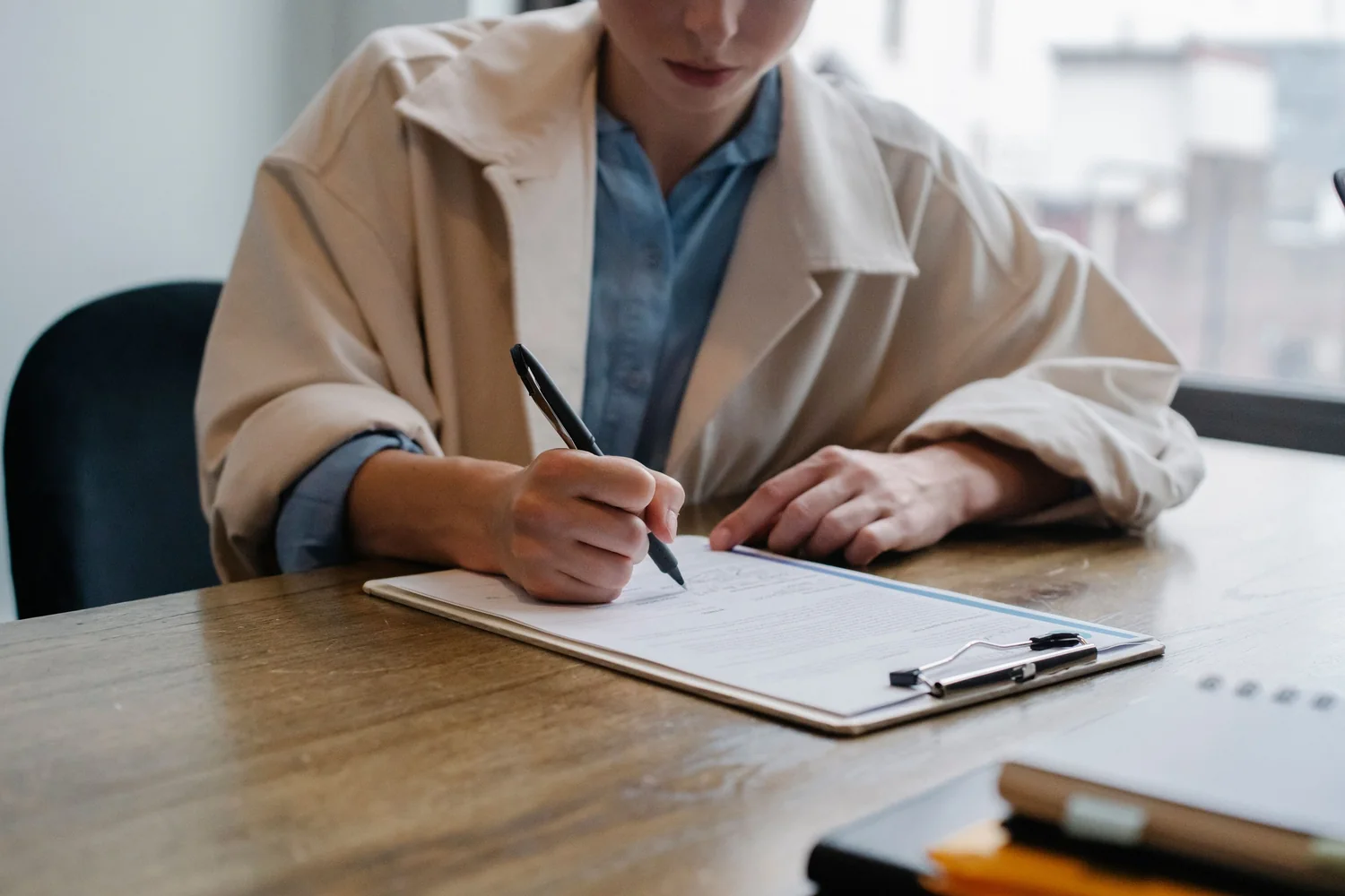 Completing a form that an appointed agent will submit